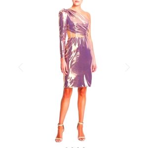 Marchesa shimmer one shoulder dress